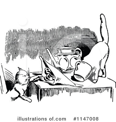 Royalty-Free (RF) Cat Clipart Illustration by Prawny Vintage - Stock Sample #1147008