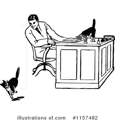 Royalty-Free (RF) Cat Clipart Illustration by Prawny Vintage - Stock Sample #1157482