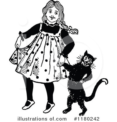 Royalty-Free (RF) Cat Clipart Illustration by Prawny Vintage - Stock Sample #1180242