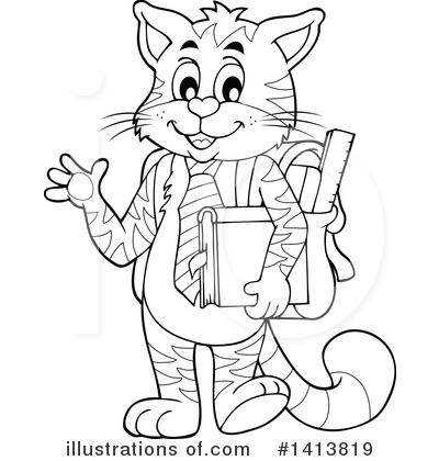Royalty-Free (RF) Cat Clipart Illustration by visekart - Stock Sample #1413819
