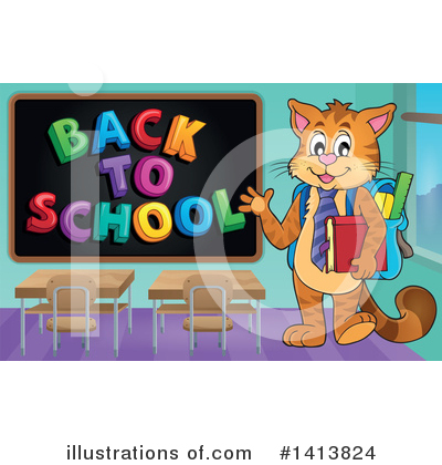 Royalty-Free (RF) Cat Clipart Illustration by visekart - Stock Sample #1413824