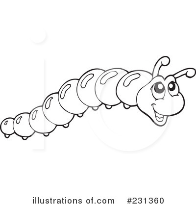 black and white caterpillar clip art. Caterpillar Clipart #231360 by
