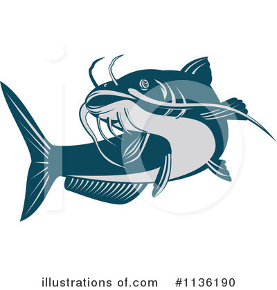 Royalty-Free (RF) Catfish Clipart Illustration by patrimonio - Stock Sample #1136190