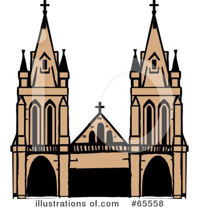 Royalty-Free (RF) Cathedral Clipart Illustration by Dennis Holmes Designs - Stock Sample #65558