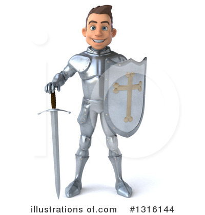 Royalty-Free (RF) Caucasian Male Knight Clipart Illustration by Julos - Stock Sample #1316144