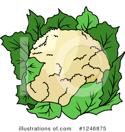 Royalty-Free (RF) Cauliflower Clipart Illustration by Vector Tradition SM - Stock Sample #1246875