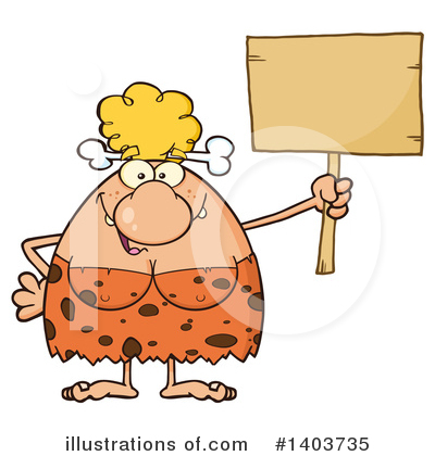 Royalty-Free (RF) Cave Woman Clipart Illustration by Hit Toon - Stock Sample #1403735