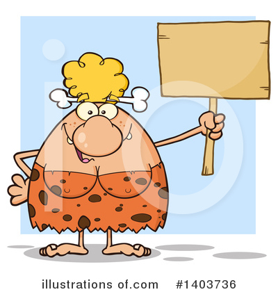 Royalty-Free (RF) Cave Woman Clipart Illustration by Hit Toon - Stock Sample #1403736