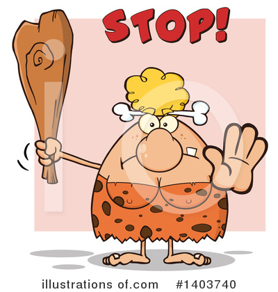 Royalty-Free (RF) Cave Woman Clipart Illustration by Hit Toon - Stock Sample #1403740