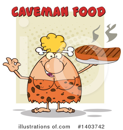 Royalty-Free (RF) Cave Woman Clipart Illustration by Hit Toon - Stock Sample #1403742