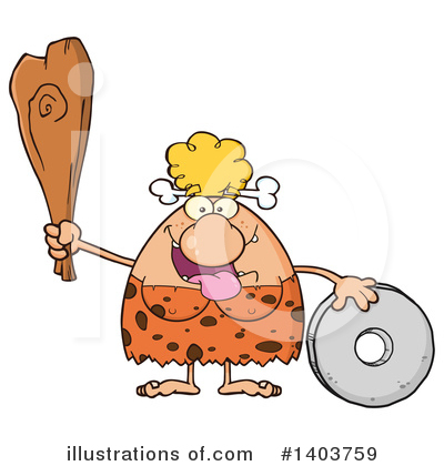 Royalty-Free (RF) Cave Woman Clipart Illustration by Hit Toon - Stock Sample #1403759