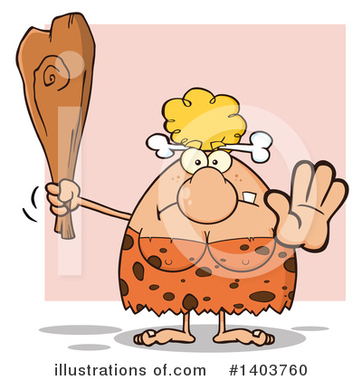 Royalty-Free (RF) Cave Woman Clipart Illustration by Hit Toon - Stock Sample #1403760