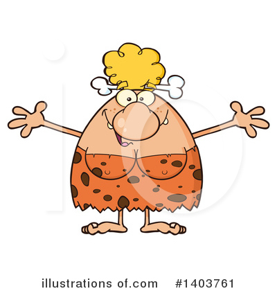 Royalty-Free (RF) Cave Woman Clipart Illustration by Hit Toon - Stock Sample #1403761