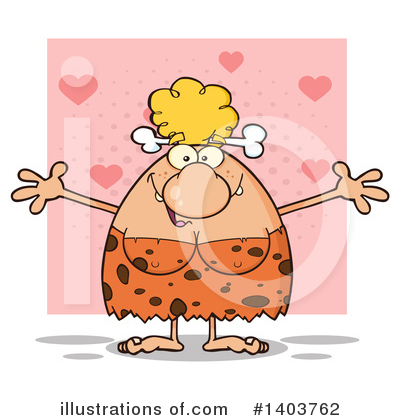 Royalty-Free (RF) Cave Woman Clipart Illustration by Hit Toon - Stock Sample #1403762