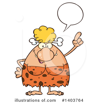 Royalty-Free (RF) Cave Woman Clipart Illustration by Hit Toon - Stock Sample #1403764
