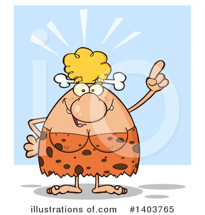 Royalty-Free (RF) Cave Woman Clipart Illustration by Hit Toon - Stock Sample #1403765