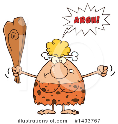 Royalty-Free (RF) Cave Woman Clipart Illustration by Hit Toon - Stock Sample #1403767