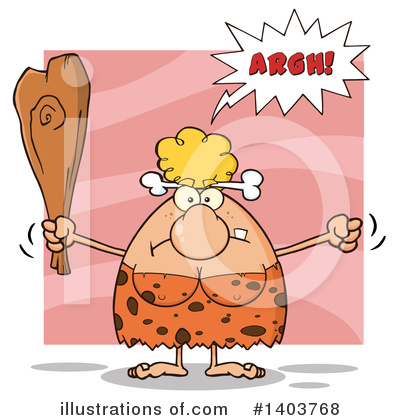 Royalty-Free (RF) Cave Woman Clipart Illustration by Hit Toon - Stock Sample #1403768
