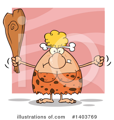 Royalty-Free (RF) Cave Woman Clipart Illustration by Hit Toon - Stock Sample #1403769
