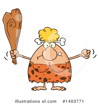 Royalty-Free (RF) Cave Woman Clipart Illustration by Hit Toon - Stock Sample #1403771
