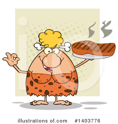 Royalty-Free (RF) Cave Woman Clipart Illustration by Hit Toon - Stock Sample #1403776