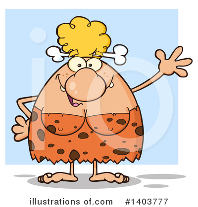Royalty-Free (RF) Cave Woman Clipart Illustration by Hit Toon - Stock Sample #1403777