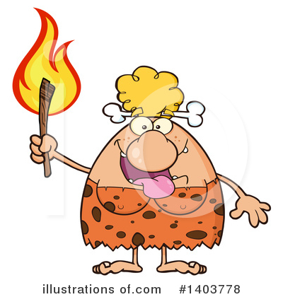 Royalty-Free (RF) Cave Woman Clipart Illustration by Hit Toon - Stock Sample #1403778