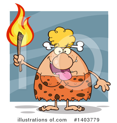 Royalty-Free (RF) Cave Woman Clipart Illustration by Hit Toon - Stock Sample #1403779