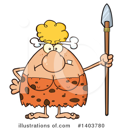 Royalty-Free (RF) Cave Woman Clipart Illustration by Hit Toon - Stock Sample #1403780