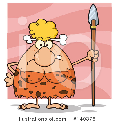 Royalty-Free (RF) Cave Woman Clipart Illustration by Hit Toon - Stock Sample #1403781