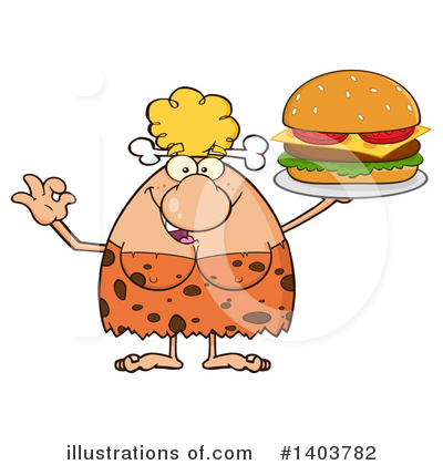 Royalty-Free (RF) Cave Woman Clipart Illustration by Hit Toon - Stock Sample #1403782