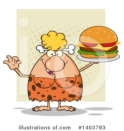 Royalty-Free (RF) Cave Woman Clipart Illustration by Hit Toon - Stock Sample #1403783