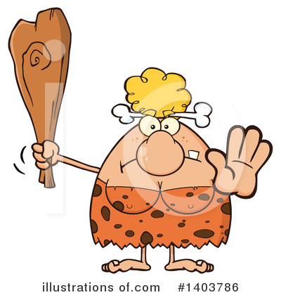 Royalty-Free (RF) Cave Woman Clipart Illustration by Hit Toon - Stock Sample #1403786