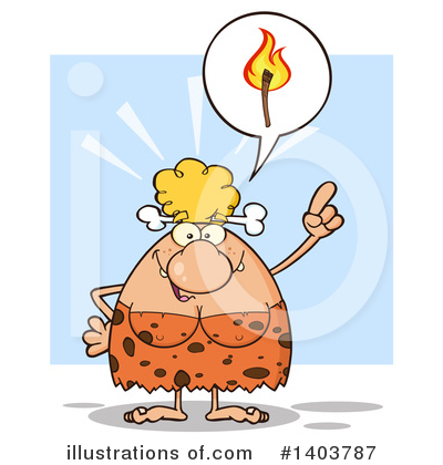 Royalty-Free (RF) Cave Woman Clipart Illustration by Hit Toon - Stock Sample #1403787