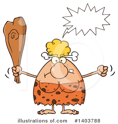 Royalty-Free (RF) Cave Woman Clipart Illustration by Hit Toon - Stock Sample #1403788