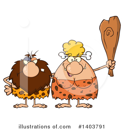 Royalty-Free (RF) Cave Woman Clipart Illustration by Hit Toon - Stock Sample #1403791