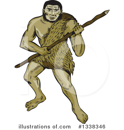 Royalty-Free (RF) Caveman Clipart Illustration by patrimonio - Stock Sample #1338346