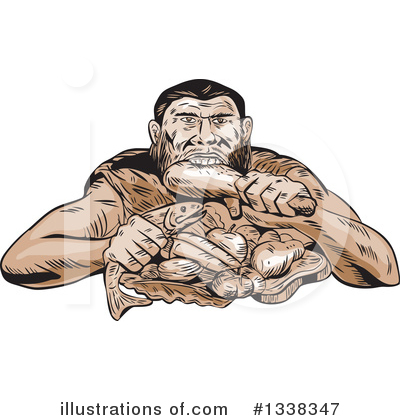 Royalty-Free (RF) Caveman Clipart Illustration by patrimonio - Stock Sample #1338347