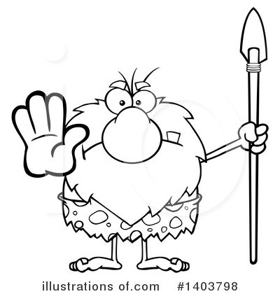 Royalty-Free (RF) Caveman Clipart Illustration by Hit Toon - Stock Sample #1403798
