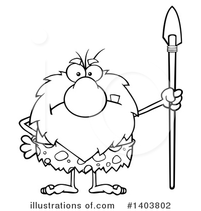 Royalty-Free (RF) Caveman Clipart Illustration by Hit Toon - Stock Sample #1403802