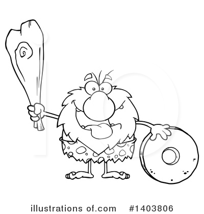Royalty-Free (RF) Caveman Clipart Illustration by Hit Toon - Stock Sample #1403806