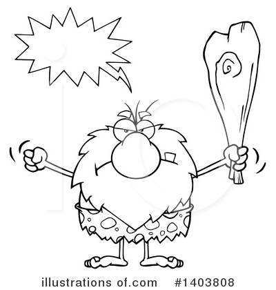 Royalty-Free (RF) Caveman Clipart Illustration by Hit Toon - Stock Sample #1403808