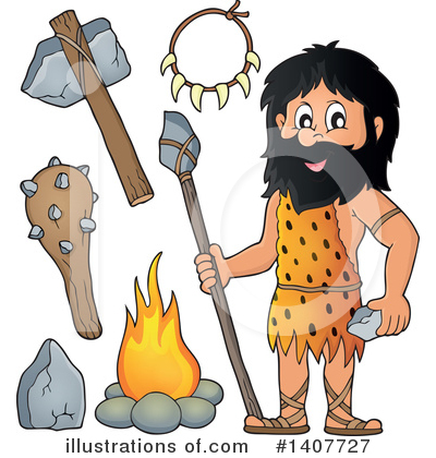 Royalty-Free (RF) Caveman Clipart Illustration by visekart - Stock Sample #1407727