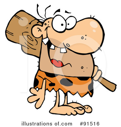 Royalty-Free (RF) Caveman Clipart Illustration by Hit Toon - Stock Sample #91516