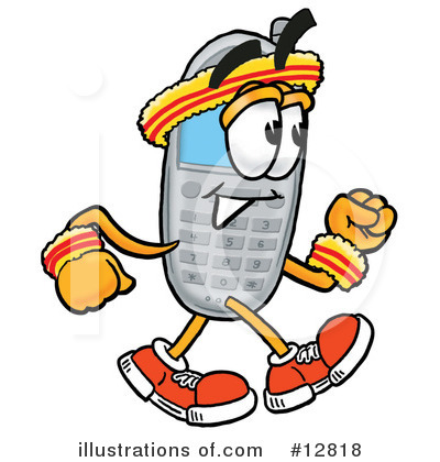 Royalty-Free (RF) Cell Phone Character Clipart Illustration by Mascot Junction - Stock Sample #12818