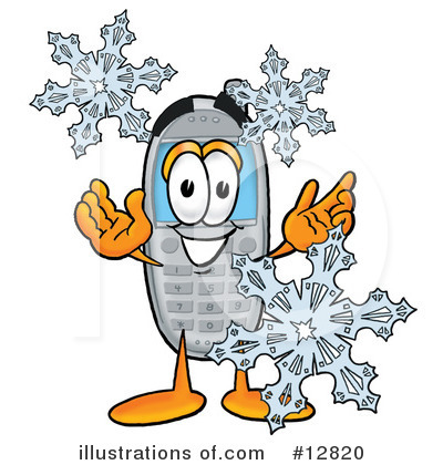 Royalty-Free (RF) Cell Phone Character Clipart Illustration by Mascot Junction - Stock Sample #12820