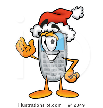 Royalty-Free (RF) Cell Phone Character Clipart Illustration by Mascot Junction - Stock Sample #12849