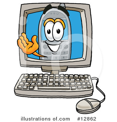 Cell Phone Character Clipart #12862 by Toons4Biz