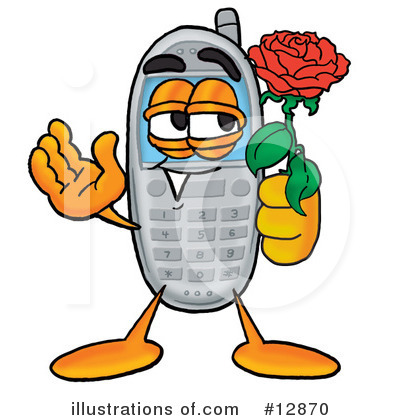 Cell Phone Character Clipart #12870 by Toons4Biz