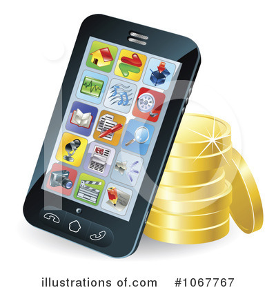 Royalty-Free (RF) Cell Phone Clipart Illustration by AtStockIllustration - Stock Sample #1067767